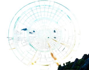 Futuristic AI Radar Screen for Air Traffic Control, Neon Digital Interface, Isolated