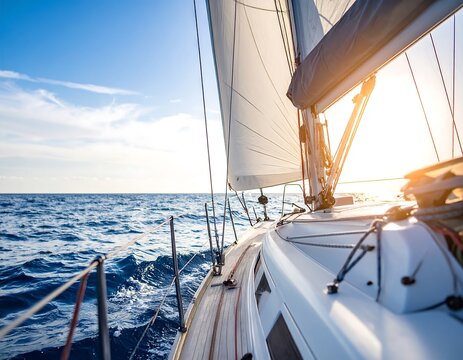 Sailing yacht at sunset (3)