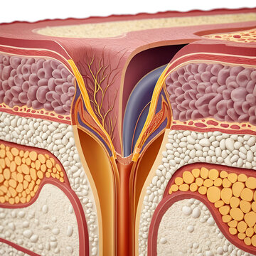 Detailed image of a cross-section of an artery showing advanced atherosclerosis and formation of atheromatous plaque , Plaque Buildup, Vascular Disease
