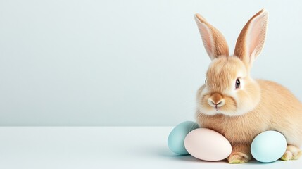 Obraz premium Easter bunny with pastel eggs