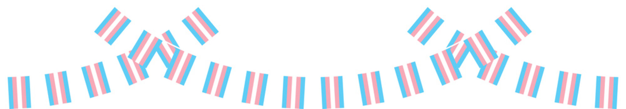 Transgender flag party bunting. LGBTQIA+ concept. Flat design illustration.	
