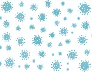 Virus Pattern, White Background, Scattered