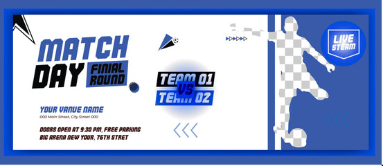 Football and Sport tournament event banner template design