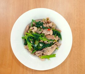 Stry-Fry Chicken with Vegetables on a Plate
