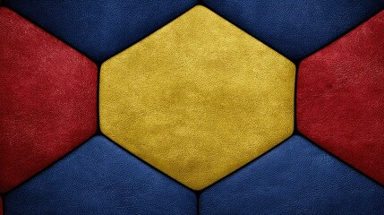 Textured leather panels in vibrant colors.