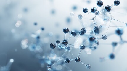 Abstract molecular and chemical structure background with geometric polygonal shapes, futuristic medical and scientific design for research, biotechnology, and healthcare innovation