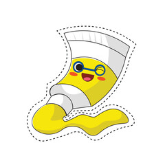 Illustration of painted paint with adorable characters