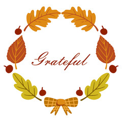 Autumn Wreath Decoration Vector Illustration