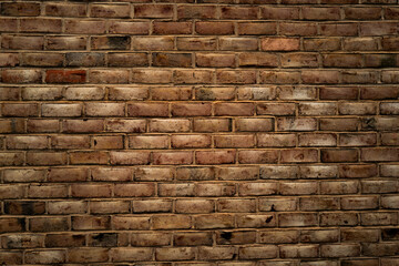 Brick wall background. Textured background of brick wall. Clinker brick. Wall from brick background. Grunge, wall pattern. Wallpaper bricks texture.