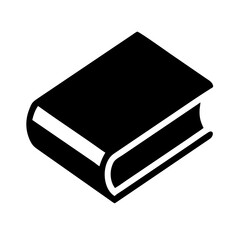 Silhouette Closed Book Icon for Web and Graphic Design