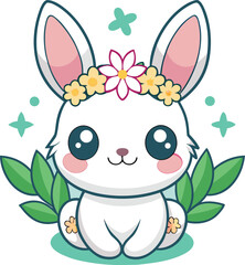 Cartoon Rabbit, Cute Cartoon Rabbit, Cute Cartoon Rabbit Vector Set, Adorable Rabbit Vector Art.