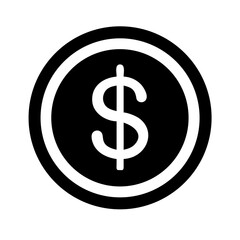 Obraz premium Silhouette Dollar Coin Donation Icon for Web and Graphic Design