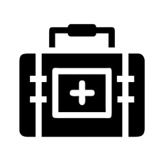 Obraz premium Silhouette First Aid Travel Kit for Web and Graphic Design