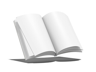 Blank Softcover Spread Book Magazine Mockup 3D Rendering Showing Inside Pages