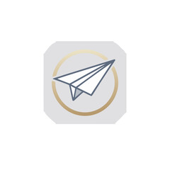 Minimal Paper Airplane Line Icon Vector
