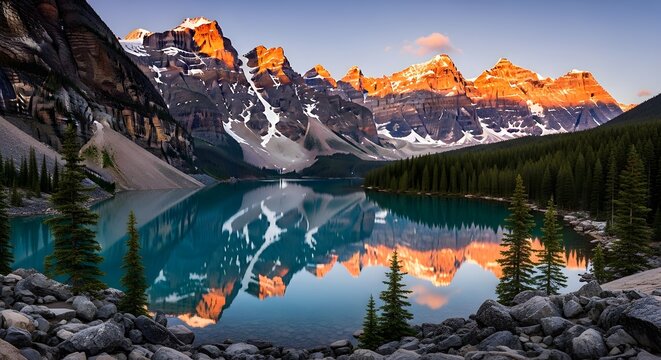 Majestic Mountain Sunrise Scenery