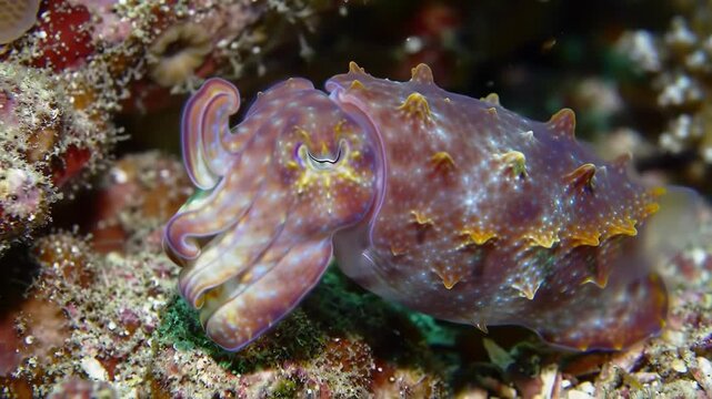 Cuttlefish in its natural environment, a beautiful underwater sight