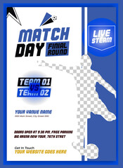Soccer and football tournament event flyer and poster template design