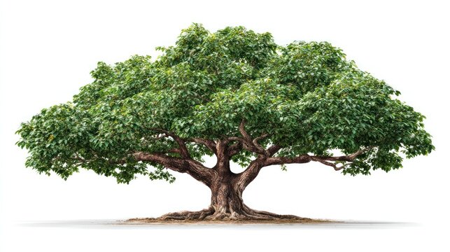 Majestic full tree with a thick trunk and lush green leaves