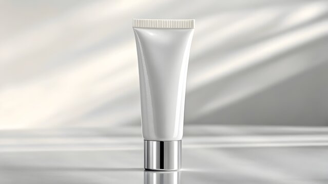 Clear Lip Gloss Squeeze Tube Mockup with Shiny Finish in Soft Focus &ndash; Blank Cosmetic Packaging for Beauty Branding, Makeup Product Presentation, and Modern Marketing Showcase
