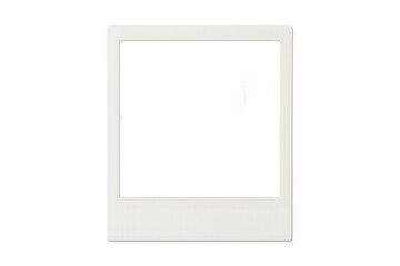 Vintage white instant photo frame, transparent background for customizing personal designs with unique imagery