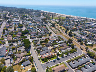 Aerial Views of Coastal Community