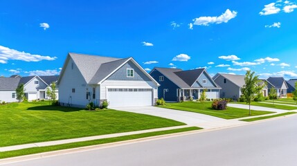 Fototapeta premium Suburban homes row on sunny day