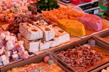 Eastern sweets. Turkish delight, sherbet, halva.