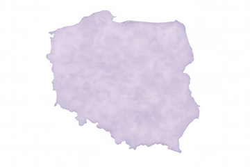 Poland map featuring watercolor texture, transparent background highlighting geographic details for travel designs and creative projects