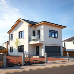 Brand new residential triplex house on the final stage of construction