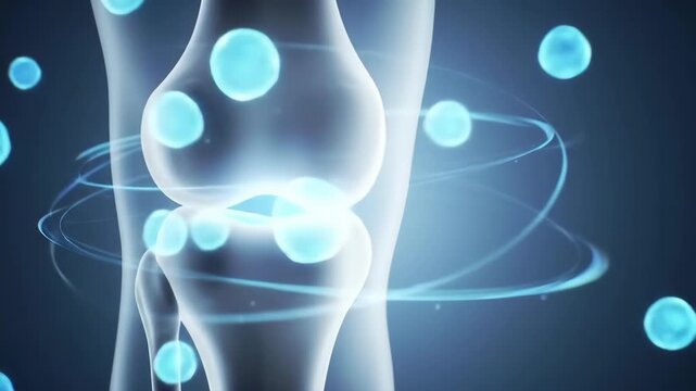 Knee Joint Anatomy Animated Visualization of Cells and Fluid