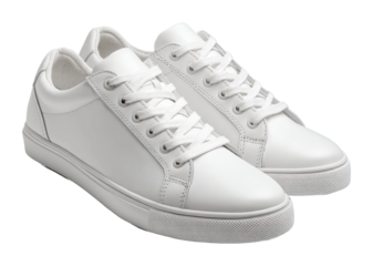 Casual white sneakers urban product minimalist style isolated on transparent background
