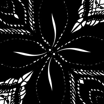 black and white abstract background Mandala pattern design