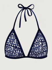 Indigo Tide Navy blue triangle bikini top isolated watercolor vector illustration svg