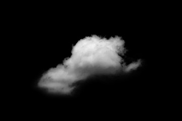 White clouds isolated on black background