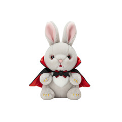 Obraz premium Rabbit plush toy with tiny claws, style halloween desig, white background 