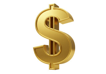Isolated Detailed Gold Dollar Sign Symbol Depicting Wealth and Finance on a White Background