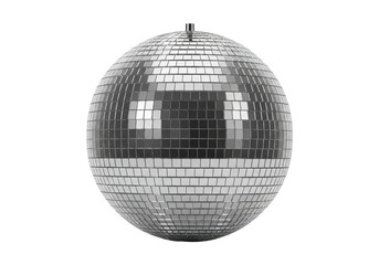 Isolated Disco Ball with Reflective Mirror Tiles, Club Party Atmosphere and Entertainment Concept