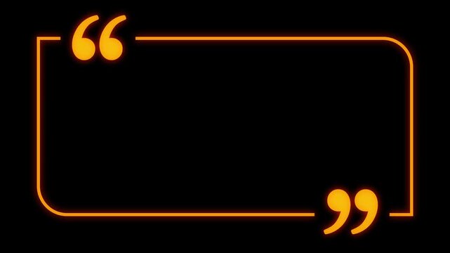 Animated yellow ribbon frame design with quotes, paragraphs, or text spoken by someone glowing on a black background.