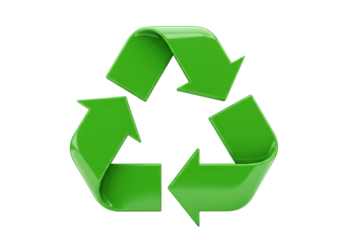 Isolated Three-Dimensional Green Recycle Arrows Symbol, Indicating the Process of Reusing Materials and Protecting the Environment