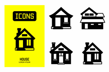 House icon. Collection vector illustration of icons for business. Black icon design.