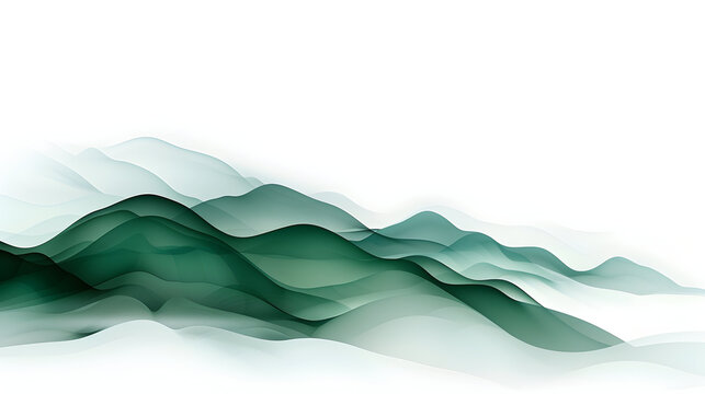 Stunning abstract mountain landscape with flowing green gradient perfect for modern backgrounds or designs