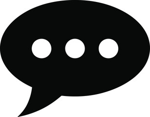 Obraz premium Black speech bubble with three white dots chat icon