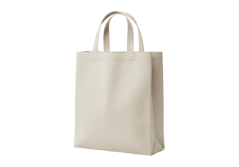 Isolated Beige Cotton Canvas Tote Bag with Fabric Handles: Sustainable, Eco-Friendly Shopping Accessory for Groceries and Everyday Use