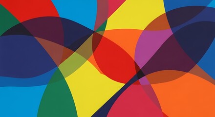 Obraz premium Abstract design with overlapping shapes of vibrant colors.