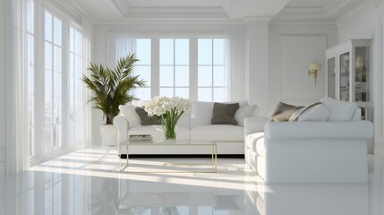 Bright and Elegant Living Room with Natural Light and Modern Decor