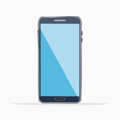 Modern smartphone with a blank blue screen, depicted as a sleek vector illustration on a white background.