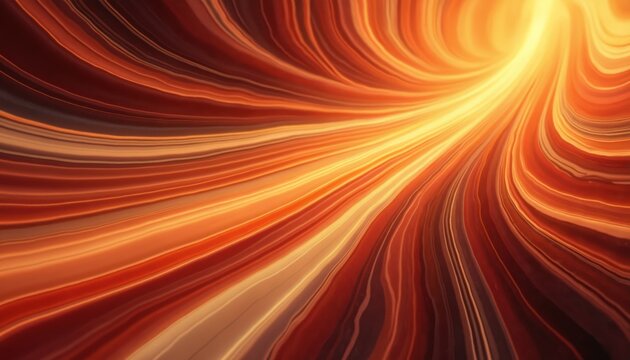 Abstract illustration features flowing lines in warm shades of orange, yellow, red. Dynamic swirls evoke retro 70s funk disco vibe. Suitable for graphic design, posters, album covers, creative