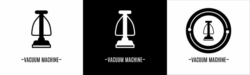 Vacuum machine logo set. Collection of black and white logos. Stock vector.