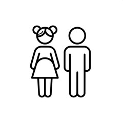 Fototapeta premium Pregnant Woman and Man Family Planning Icon - 1000006237